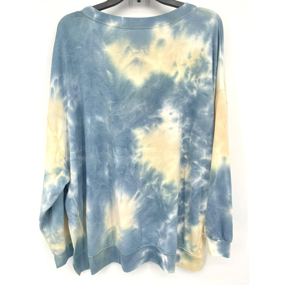 Found Made in LA Tie Dye Sweatshirt High Low Drop Sleeve Pullover Size Medium - Picture 3 of 5
